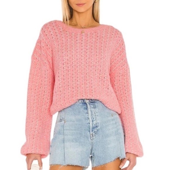 For Love & Lemons Dawn Hi Low Pullover - Pink - Picture 2 of 8